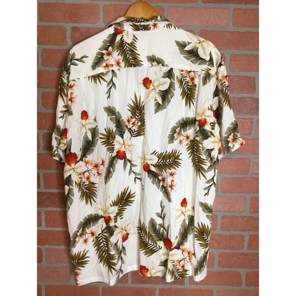 Vintage Two Palms Men's Floral Button Up Hawaiian Shirt Short Sleeve Size XL - Picture 3 of 4
